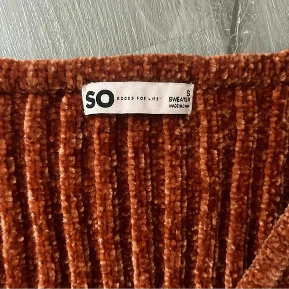 Women’s SO Orange Zip Up Sweater Size Small - Picture 3 of 3